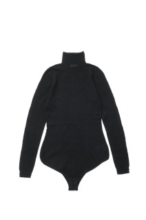 WOOL LACE KNIT TURTLENECK BODYSUIT - BLACK (FTC264-0711)