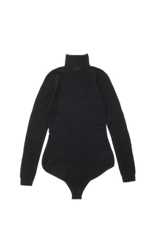 WOOL LACE KNIT TURTLENECK BODYSUIT - BLACK (FTC264-0711)