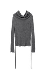 baby alpaca draped knit top - gray (M269TS04)