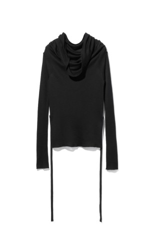 baby alpaca draped knit top - black (M269TS04)