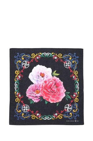 x NISHIARAI DAISHI FLOWER BANDANA / BLACK (CLG-AC 026-025)