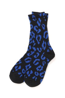 LEOPARD SOCKS / BLACK-BLUE (CLG-AC 026-038)
