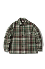 VIRGIN WOOL CPO JACKET - GREEN CHECK (702-262012)
