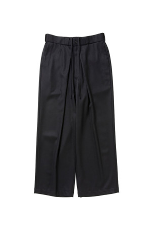 Wool Flano Intuck Easy Trousers - Black (CTE-26A113)