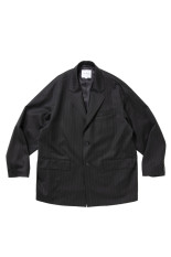 Wool Gabardine Single Breasted Jacket - Stripe (CTE-26A203)
