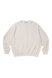 N/C Waffle Henley Sweatshirt - Off White (CTE-26A318)