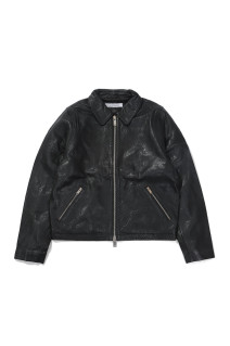 MECHANIC LEATHER JACKET - BLACK (NM-2012-LSBL-1)
