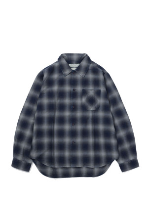 Indigo Ombre Check Shirts - BLUE (RN31393080)
