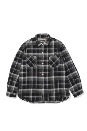 Nep Check Flannel Work Shirts - BLACK (RN31393226)