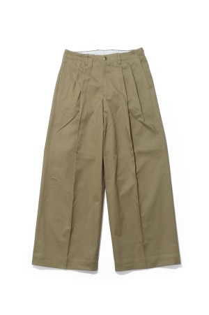 2TUCK WIDE CHINO TROUSERS - CAMEL (253-60502)
