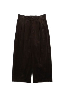 2TUCK WIDE CORDUROY TROUSERS - BROWN (263-60505)