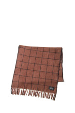 Cashmere Wool Grid Stole - Brown / Black (SD26F-AC03)