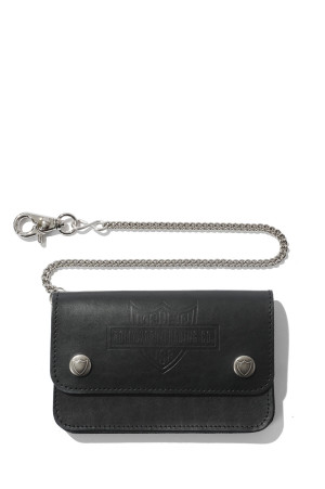 T-2 Wallet #Shield Biker Wallet W/Chain - BLACK