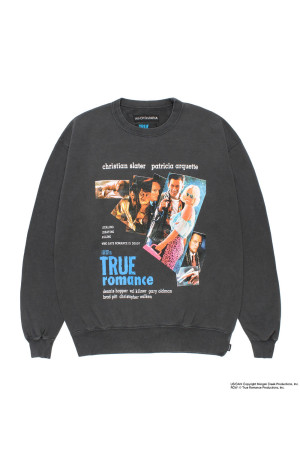TRUE ROMANCE / WASHED CREW NECK SWEAT SHIRT / CHARCOAL (TR-WM-SS02)