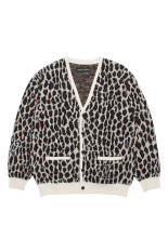 LEOPARD MOHAIR JACQUARD CARDIGAN / WHITE (26FW-WMK-KN17)