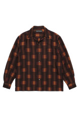 OMBRE CHECK OPEN COLLAR SHIRT L/S ( TYPE-1 ) / BROWN (26FW-WMS-OC01)