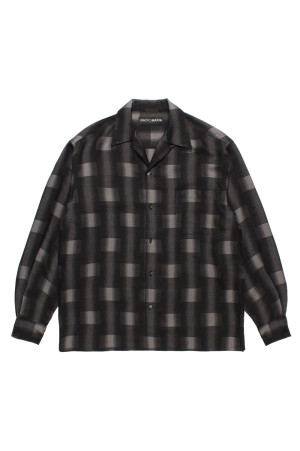 OMBRE CHECK OPEN COLLAR SHIRT L/S ( TYPE-2 ) / GRAY (26FW-WMS-OC02)