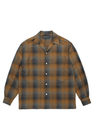 OMBRE CHECK OPEN COLLAR SHIRT L/S ( TYPE-6 ) / BROWN (26FW-WMS-OC11)