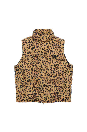 LEOPARD DOWN VEST / BEIGE (26FW-WMO-NA05)