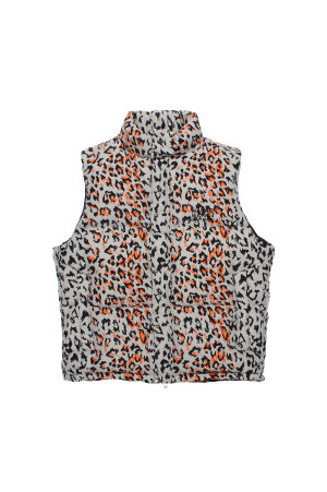 LEOPARD DOWN VEST / GRAY (26FW-WMO-NA05)