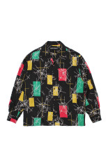 HAWAIIAN SHIRT L/S ( TYPE-2 ) / BLACK-PINK (26FW-WMS-HI02)