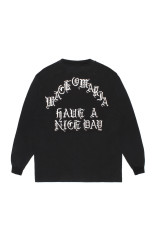 WASHED HEAVY WEIGHT CREW NECK LONG SLEEVE T-SHIRT ( TYPE-1 ) / BLACK (26FW-WMT-LT01)
