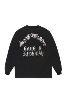 WASHED HEAVY WEIGHT CREW NECK LONG SLEEVE T-SHIRT ( TYPE-1 ) / BLACK (26FW-WMT-LT01)