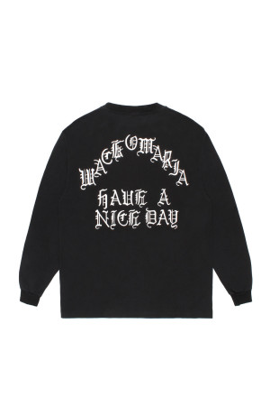 WASHED HEAVY WEIGHT CREW NECK LONG SLEEVE T-SHIRT ( TYPE-1 ) / BLACK (26FW-WMT-LT01)