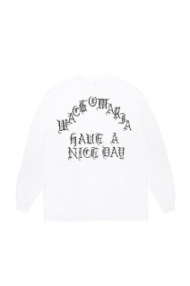 WASHED HEAVY WEIGHT CREW NECK LONG SLEEVE T-SHIRT ( TYPE-1 ) / WHITE (26FW-WMT-LT01)