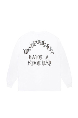 WASHED HEAVY WEIGHT CREW NECK LONG SLEEVE T-SHIRT ( TYPE-1 ) / WHITE (26FW-WMT-LT01)