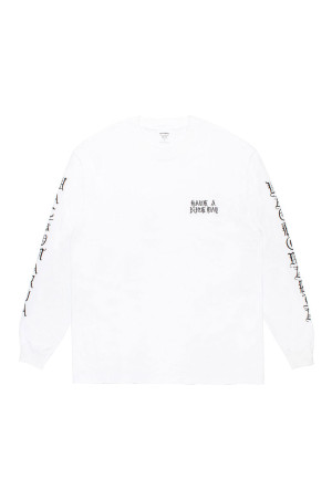 WASHED HEAVY WEIGHT CREW NECK LONG SLEEVE T-SHIRT ( TYPE-3 ) / WHITE (26FW-WMT-LT03)