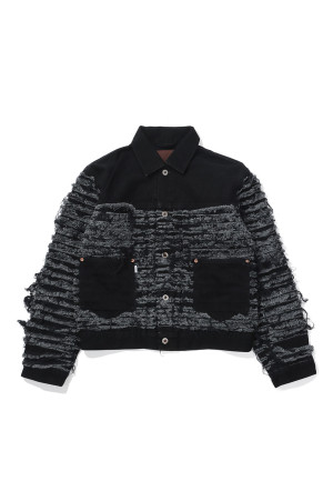 SLASHER MODERN DENIM JACKET - BLACK (26330406)
