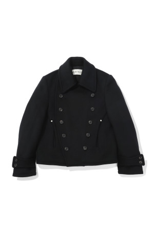 SHORT PEA COAT - BLACK (NF262J08)