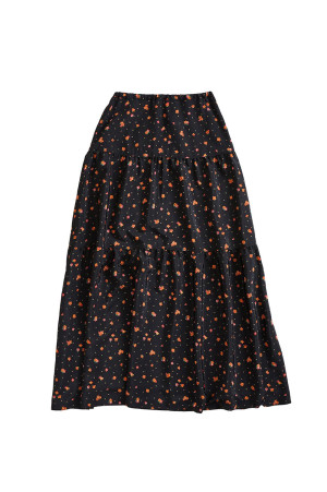 TINY BLOSSOM PRINTED SKIRT - 07 BLACK (26AMSSK01)