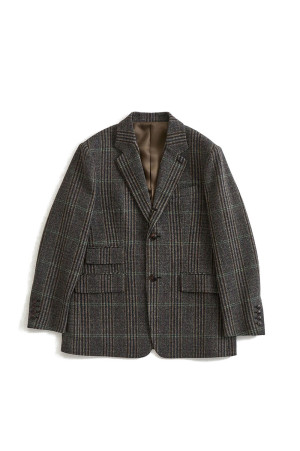 BRITISH WOOL CHECKED JACKET - 48 BROWN (26AMSJK02)