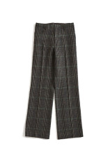 BRITISH WOOL CHECKED TROUSERS - 48 BROWN (26AMSPA03)