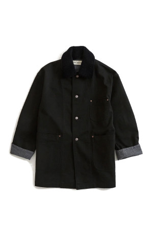 COTTON TWILL BARN JACKET - 07 BLACK (26AMSJK04)