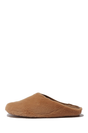 ROUND FUR LOW MULE - BROWN (25007)