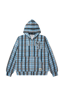 BIG B CHECKED ZIP HOOD IE - BLUE (BEPFW26CS05)