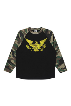 CONDOR RAGLAN L/S TEE - BLACK/WOODLAND (BEPFW26LT05)