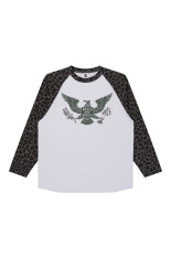 CONDOR RAGLAN L/S TEE - WHITE/LEOPARD (BEPFW26LT05)