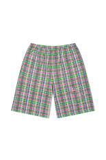 BIG B CHECKED BAGGY SWEAT SHORTS - PINK (BEPFW26PA01)