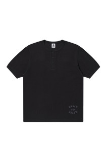 OE COLLEGE HENLEY TEE / BLACK (BEPFW26TE06)