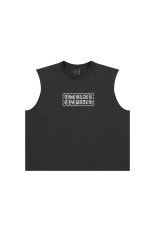 BARBED WIRE LOGO SLEEVELESS TEE / WASHED BLACK (BEPFW26TE12)