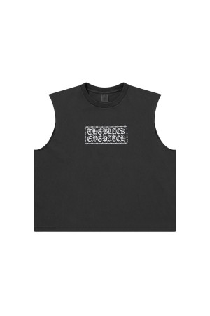 BARBED WIRE LOGO SLEEVELESS TEE / WASHED BLACK (BEPFW26TE12)