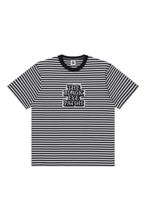 OG LABEL PATCHED STRIPE HEAVYWEIGHT TEE / WHITE/BLACK (BEPFW26TE39)