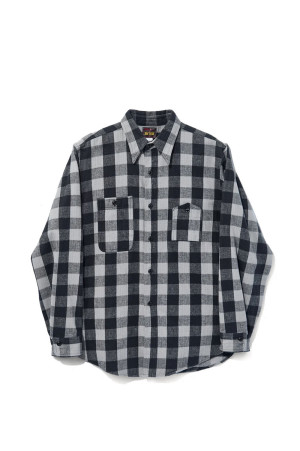 Y1945 FLANNEL CHECK SHIRT - GREY (602-262-04)