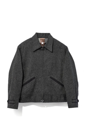 LEO JACKET HEATHER TWILL - BLACK (602-262-05)