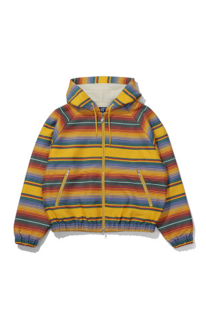 Serape Raglan Zip Hoodie - Yellow