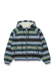 Serape Raglan Zip Hoodie - Black